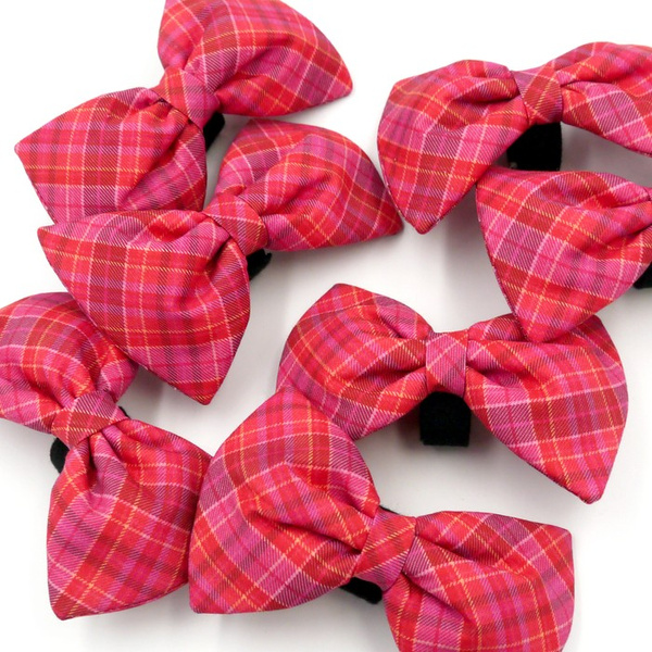 Checkered bow tie for a dog, elegant classic bow Psiakrew
