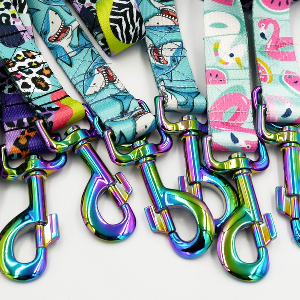 Dog Leash -Azure Pool, width 2.5 cm, 1"  wide, holo snap hook 8cm, Psiakrew