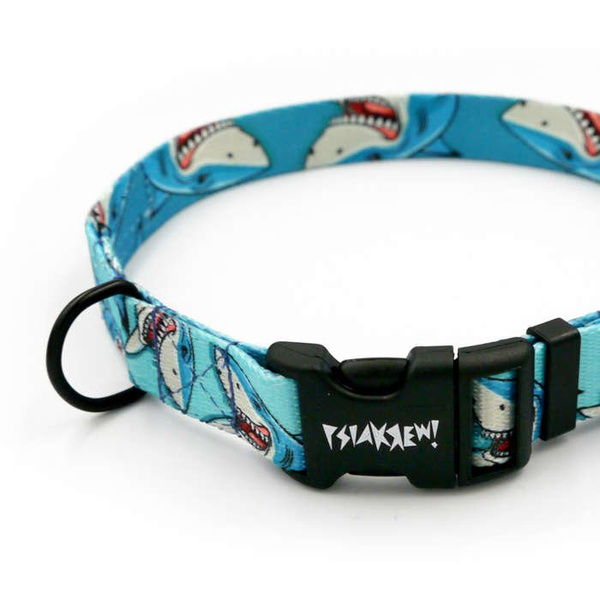 Dog Collar Psiakrew Shark, 2 cm 0.78" wide, for small dogs, black extras