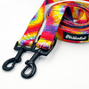 Smycz Dla Psa Przepinana Regulowana Tie Dye Psiakrew, szerokość 2,5 cm, karabińczyk 6cm czarny