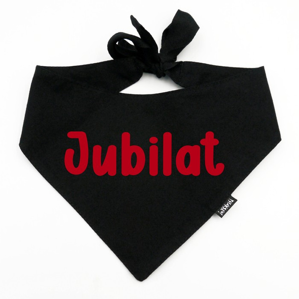 Bandana JUBILAT Psiakrew, personalizowana wiązana chusteczka, czarna bandana apaszka 