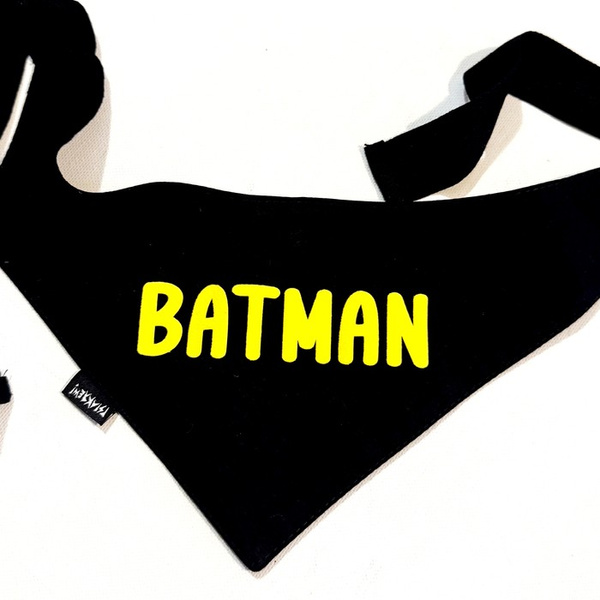 Bandana with the name of the Dog Psiakrew, personalized tied handkerchief, black bandana scarf