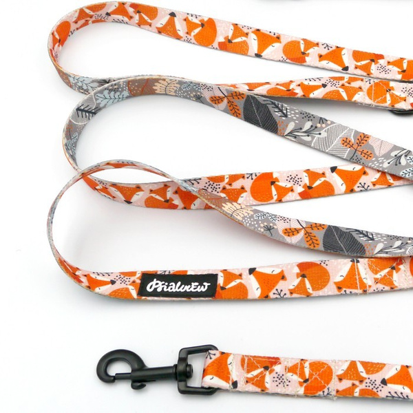 Hundeleine Foxy Lady Psiakrew Breite 2 cm, schwarzer Karabinerhaken 6 cm