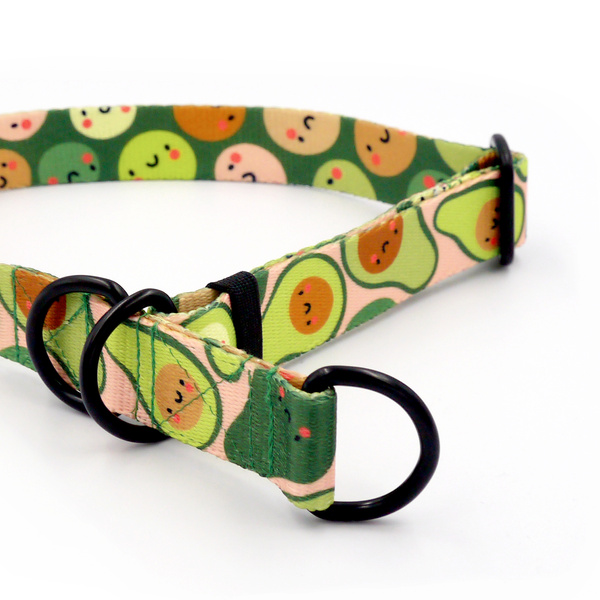 Halb-Klemmhalsband Guacamole Time Psiakrew, 2,5 cm breit, für mittelgroße und größere Hunde, Schwarz-Beschläge