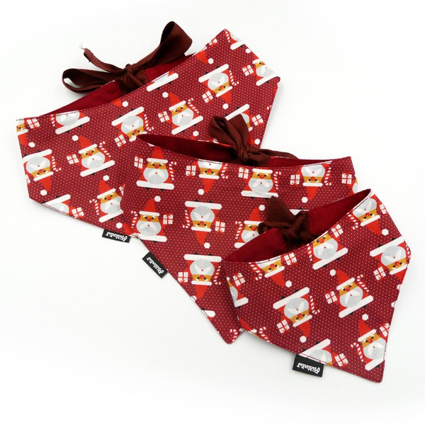 Premium Hundehalstuch-Weihnachtsmänner-Taschentuch zum Binden um den Hals Ihres Haustieres, Burgund