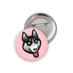 Przypinka Pies Husky Psiakrew Button Badzyk 25mm