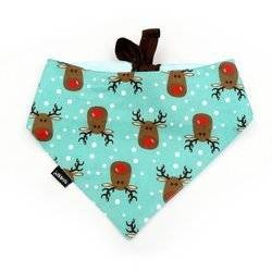 Premium Dog Bandana Rudolf Reindeer handkerchief style to tie around your pet’s neck