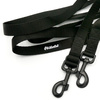 Black Dog Leash width 2.5 cm, 1" wide, big black snap hook 8 cm