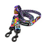 Long Dog Leash Crazy Leopard Psiakrew width 2 cm (0.78"), black snap hook 6 cm