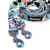 Long Dog Leash Spotted Cow Psiakrew width 2 cm (0.78") wide, holo snap hook 6 cm