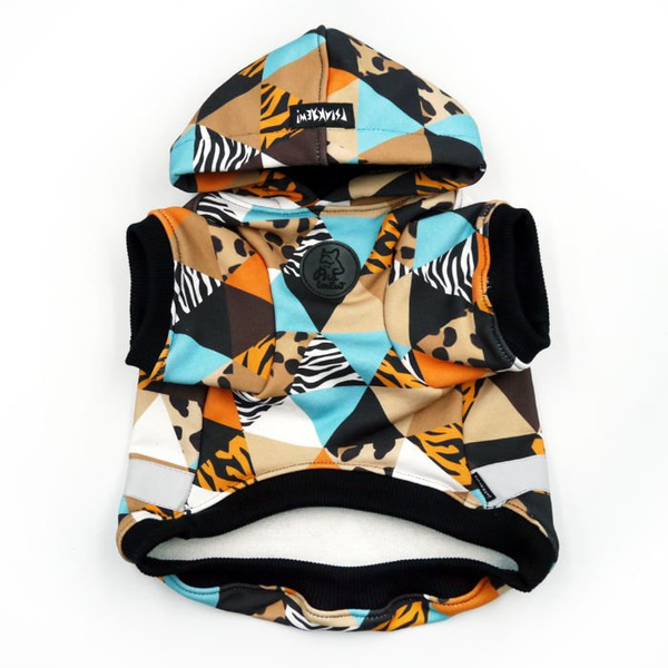 Dog Hoodie Wild Animals Psiakrew, reflective inserts, animal print