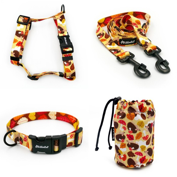 ACCESSORY KIT. Big dog. Hedgehog Dreamer Psiakrew Series; Collar, Harness, Leash, Sachet for dog treats