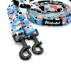 Long Dog Leash Spotted Cow Psiakrew width 2 cm (0.78"), black snap hook 6 cm