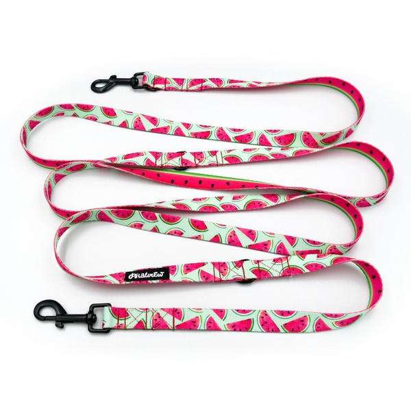 Dog Leash Watermelon width 2 cm wide, black snap hook 7 cm