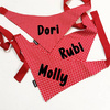 Bandana with the name of the Dog Psiakrew, personalized tied handkerchief, red bandana scarf