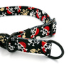 Half-choke collar Pirates, 2.5 cm wide, medium and big dogs, black extras
