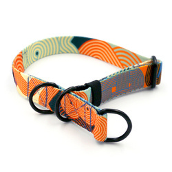 Half-Choke-Halsband Geo Snake, 2 cm breit, für kleine Hunde, schwarze Accessoires