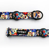 Half-choke collar Día de los Muertos, 2.5 cm wide, medium and big dogs, black extras