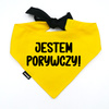 Bandana for Dog I’M HOT-TEMPERED Psiakrew, personalized tied handkerchief, yellow bandana scarf