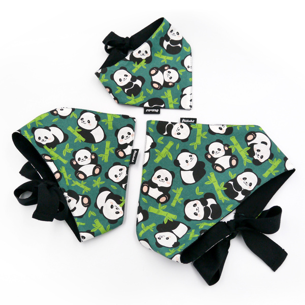 Dog Bandana Bamboo Panda Psiakrew handkerchief style to tie around your pet’s neck