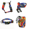 ACCESSORY KIT. Small dog. Colorful Thicket Psiakrew Series; Collar, Harness, Leash, Sachet for dog treats