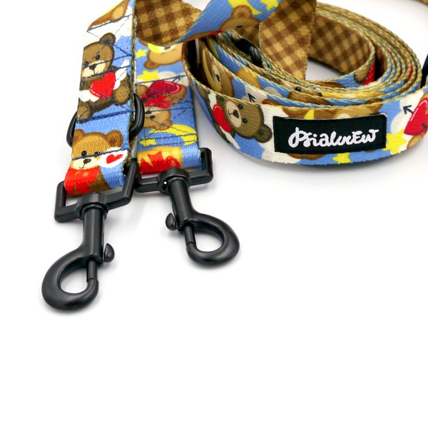 Hundeleine Teddy Bear Psiakrew, Breite 2,5 cm, Karabiner 6 cm schwarz