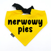 Bandana for Dog NERWOWY PIES Psiakrew, personalized tied handkerchief, yellow bandana scarf