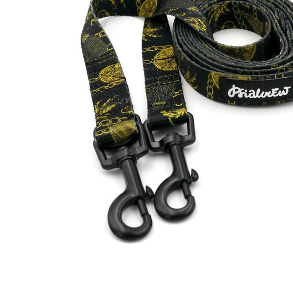 Hundeleine Donatella Psiakrew Breite 2 cm, schwarzer Karabinerhaken 6 cm