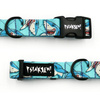 Dog Collar Psiakrew Shark, 2 cm 0.78"  wide, for small dogs, black extras