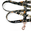 Long Dog Leash Zodiak width 2 cm (0.78") wide, rose gold snap hook 6 cm