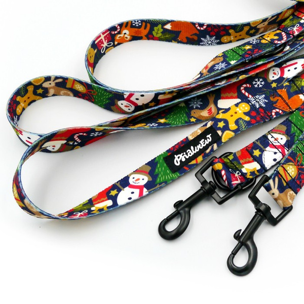 Dog Leash Winter is Coming Psiakrew width 2.5 cm, 1"  wide, snap hook black 6cm