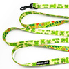 Long Dog Leash Green Frogs width 2 cm (0.78") wide, black snap hook