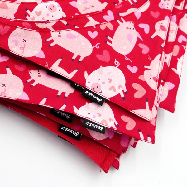 Piggy in Love Psiakrew Bandana, gebundenes Taschentuch, Baumwollschal