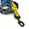 Dog Leash Terrazzo width 2.5 cm, 1" wide, big black snap hook 8 cm