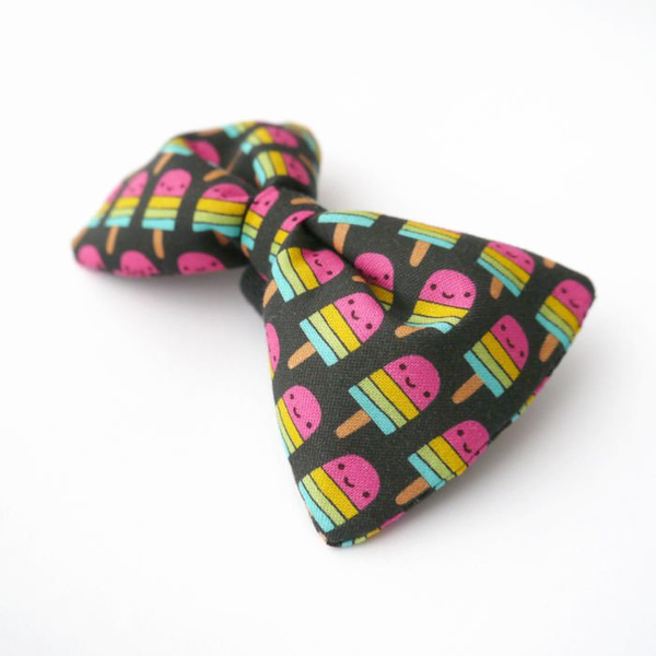 Dog Bow Tie, gift for dog, Pet Bow Tie, Bowtie, Collar Attachment, Icecream