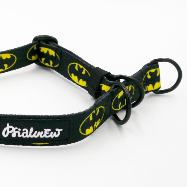 Half-choke collar Bat Dog, 2 cm wide, for small dogs, black extras