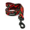Smycz spacerowa miejska dla Psa Red Hot Chili, 2,5 cm, duży mocny czarny karabińczyk 8cm