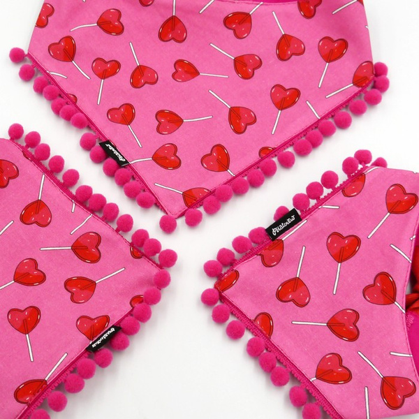 Dog bandana for Valentine's Day Lollipops Psiakrew tied handkerchief, scarf