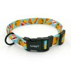 Dog Collar Psiakrew Doggy Foodie 2.5 cm, 1"  wide, black extras