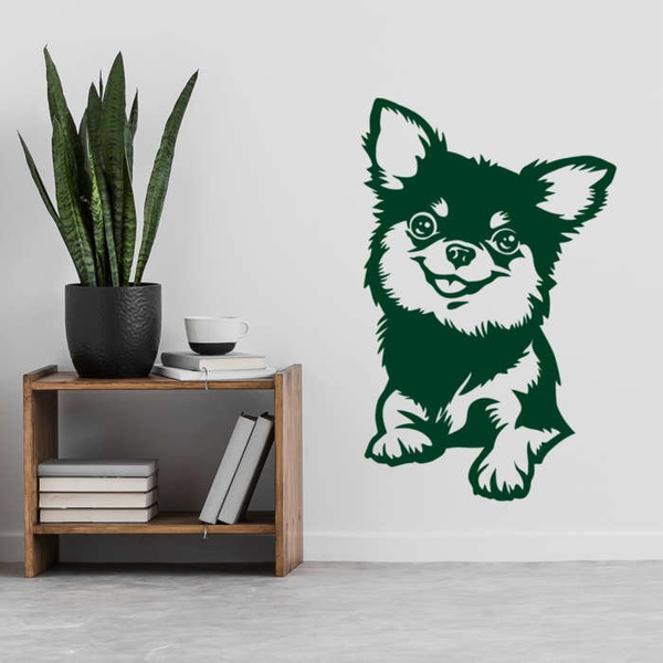 Wandtattoo Hund Chihuahua Sister Wanddekoration für ein Kinderzimmer für einen Hundeliebhaber