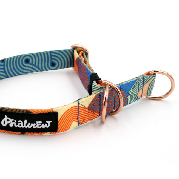 Half-choke collar Geo Snake, 2 cm wide, for small dogs, golden extras