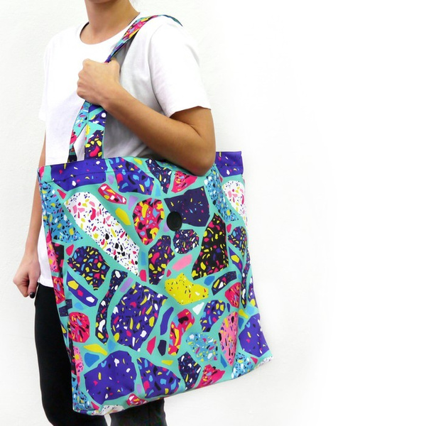 Large Shoulder Bag Terrazzo Psiakrew, voluminous colorful bag