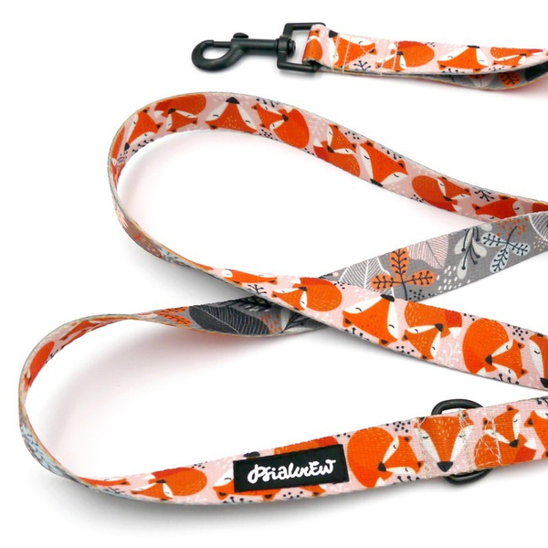 Dog Leash Foxy Lady width 2.5 cm, 1"  wide, black snap hook 6 cm