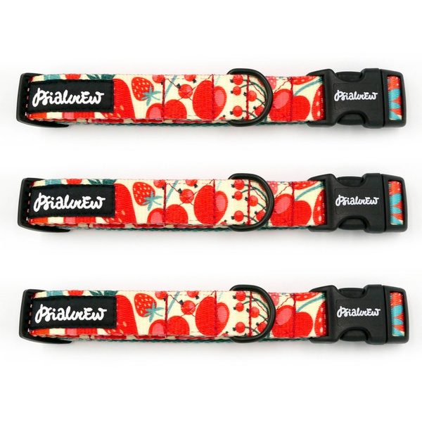 Verstellbares Halsband Fruit Jelly Psiakrew, 2cm breit, schwarze Beschläge