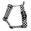 Szelki Guard Checker w szachownicę dla średnich i większych psów, taśma 2,5 cm, czarne okucia