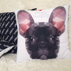 French Bulldog Pillow Decorative Cushion Geometric Frenchie Black, Psiakrew