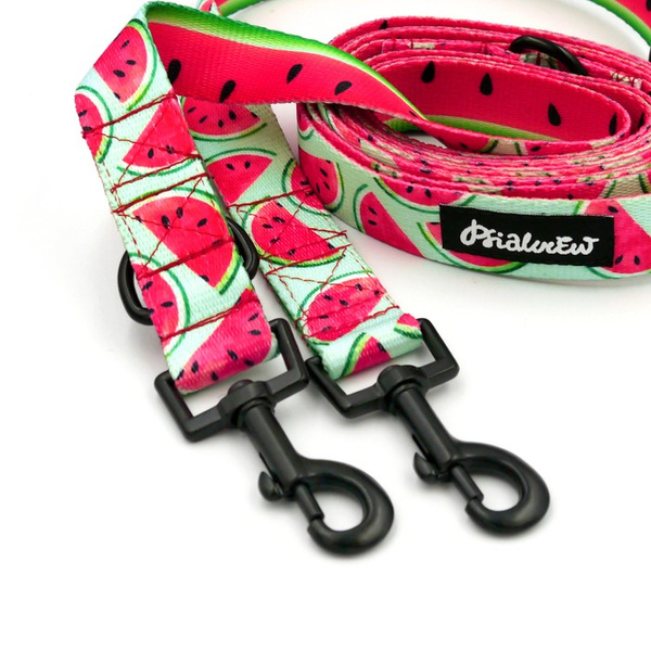 Dog Leash Watermelon width 2.5 cm, 1" wide, snap hook black 6cm