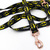 Dog Leash Batdog width 2.5 cm, 1"  wide, pink gold, big snap hook 8 cm