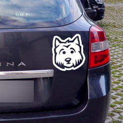 Naklejka na samochód Pies Westie Psiakrew na ciemne karoserie