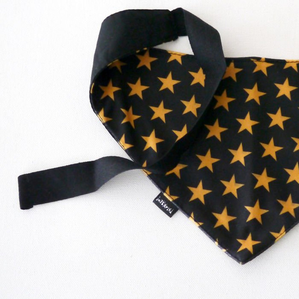 Christmas Black Dog Bandana Stars handkerchief style to tie around your pet’s neck